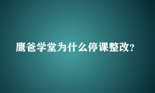 鹰爸学堂为什么停课整改？