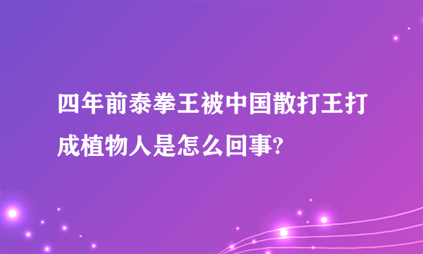 四年前泰拳王被中国散打王打成植物人是怎么回事?