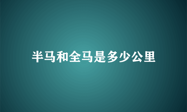 半马和全马是多少公里