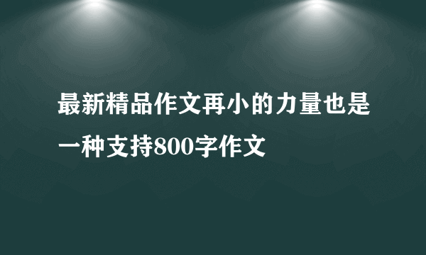 最新精品作文再小的力量也是一种支持800字作文