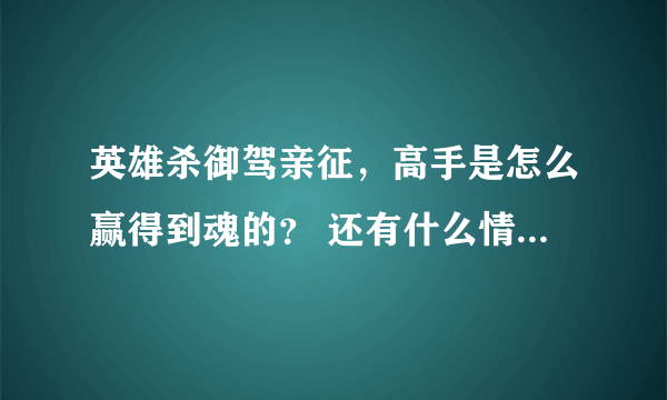 英雄杀御驾亲征，高手是怎么赢得到魂的？ 还有什么情况反贼需要加倍吗？