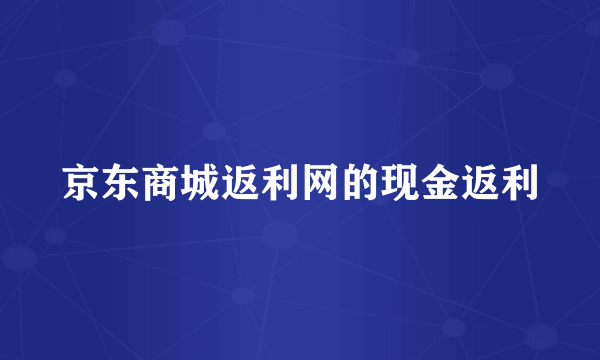 京东商城返利网的现金返利