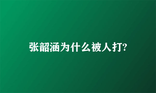 张韶涵为什么被人打?