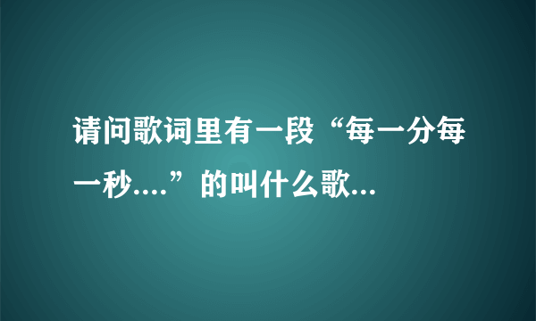 请问歌词里有一段“每一分每一秒....”的叫什么歌？？是一个女歌手唱的。