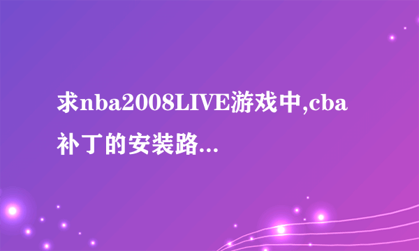 求nba2008LIVE游戏中,cba补丁的安装路径和球员薪金查看工具补丁的安装路径