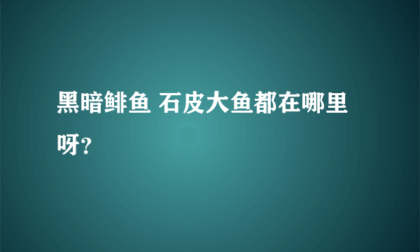 黑暗鲱鱼 石皮大鱼都在哪里呀？