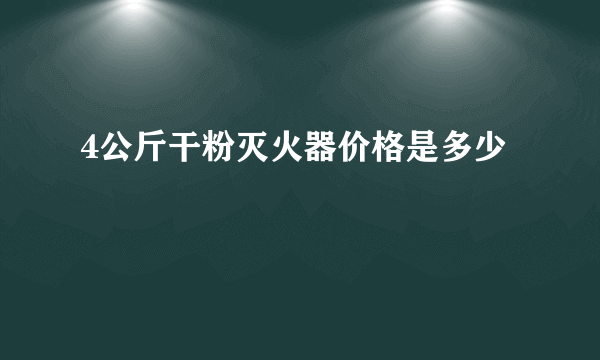 4公斤干粉灭火器价格是多少