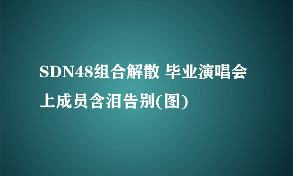 SDN48组合解散 毕业演唱会上成员含泪告别(图)