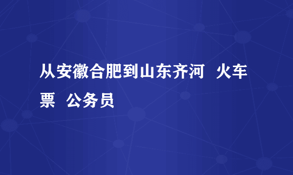 从安徽合肥到山东齐河  火车票  公务员