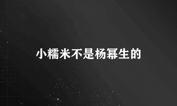 小糯米不是杨幂生的