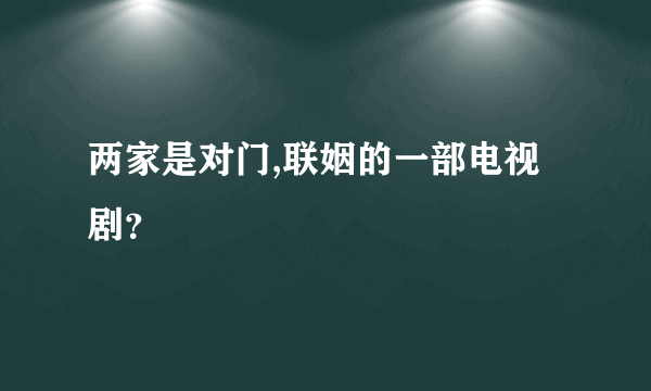 两家是对门,联姻的一部电视剧？