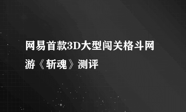 网易首款3D大型闯关格斗网游《斩魂》测评