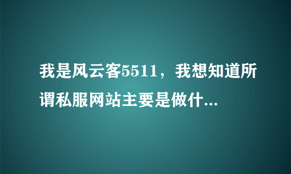 我是风云客5511，我想知道所谓私服网站主要是做什么地，靠什么收入或者盈利