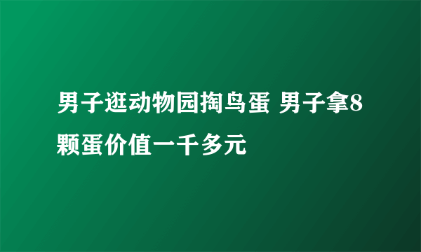 男子逛动物园掏鸟蛋 男子拿8颗蛋价值一千多元