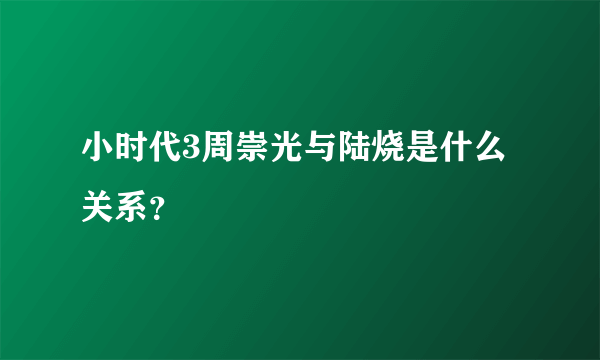 小时代3周崇光与陆烧是什么关系？