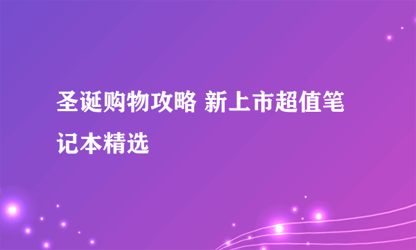 圣诞购物攻略 新上市超值笔记本精选