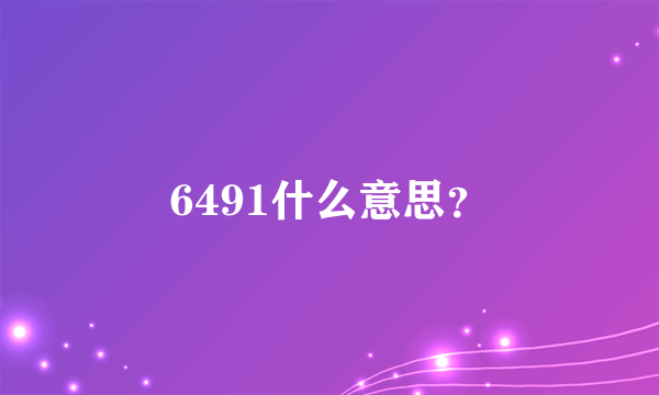 6491什么意思？