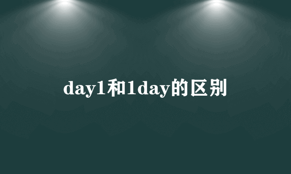 day1和1day的区别