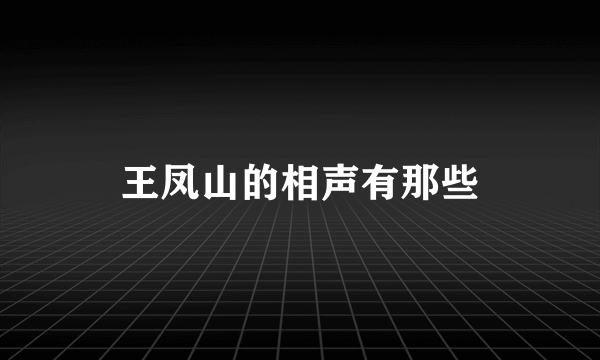 王凤山的相声有那些