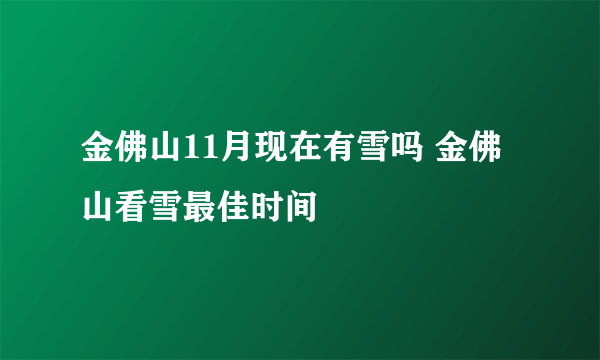 金佛山11月现在有雪吗 金佛山看雪最佳时间