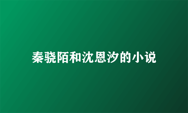 秦骁陌和沈恩汐的小说