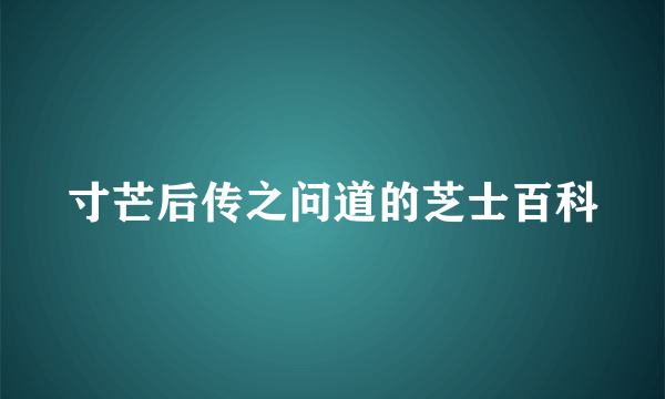 寸芒后传之问道的芝士百科