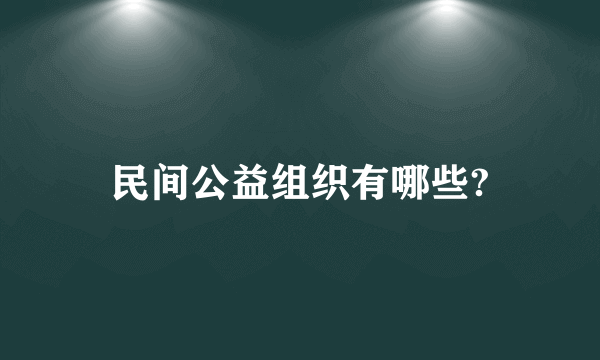 民间公益组织有哪些?