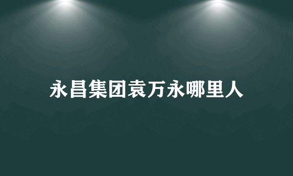 永昌集团袁万永哪里人