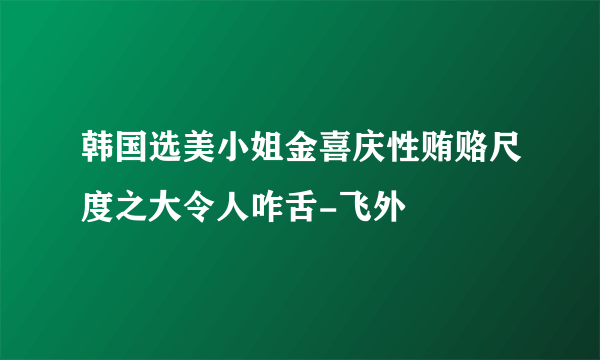 韩国选美小姐金喜庆性贿赂尺度之大令人咋舌-飞外