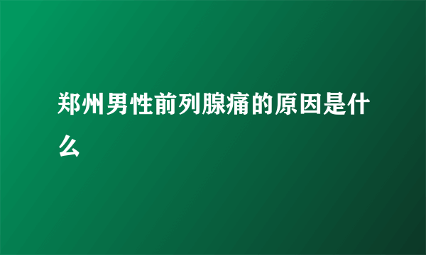 郑州男性前列腺痛的原因是什么