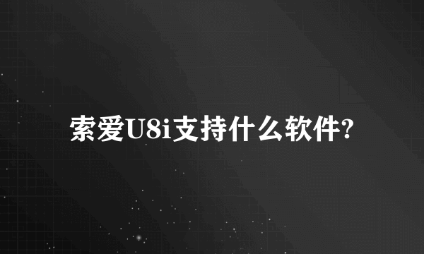 索爱U8i支持什么软件?