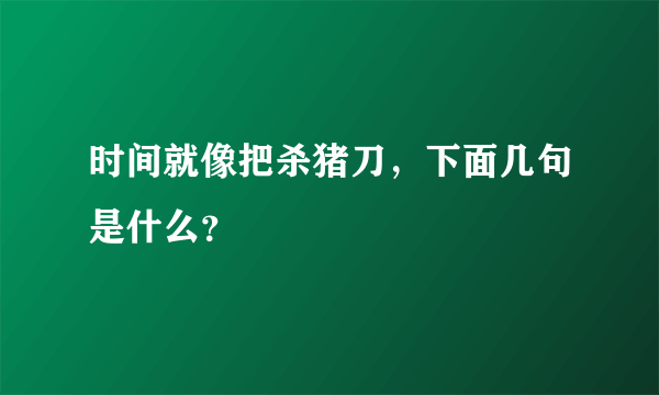 时间就像把杀猪刀，下面几句是什么？