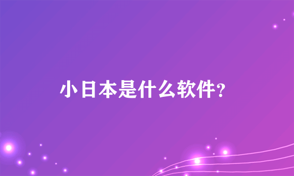 小日本是什么软件？