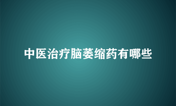 中医治疗脑萎缩药有哪些