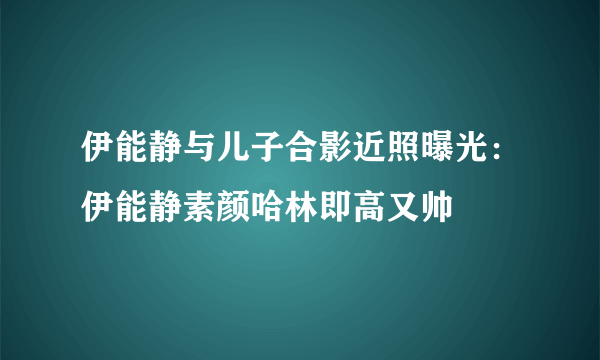 伊能静与儿子合影近照曝光：伊能静素颜哈林即高又帅