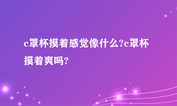 c罩杯摸着感觉像什么?c罩杯摸着爽吗?