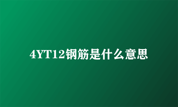 4YT12钢筋是什么意思