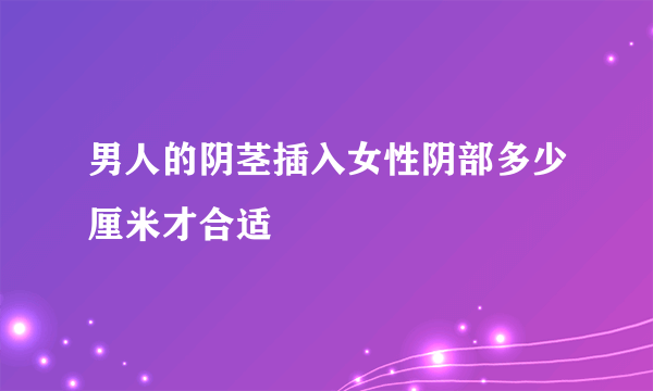 男人的阴茎插入女性阴部多少厘米才合适