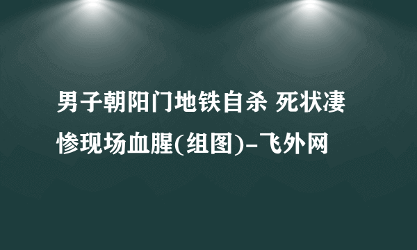 男子朝阳门地铁自杀 死状凄惨现场血腥(组图)-飞外网