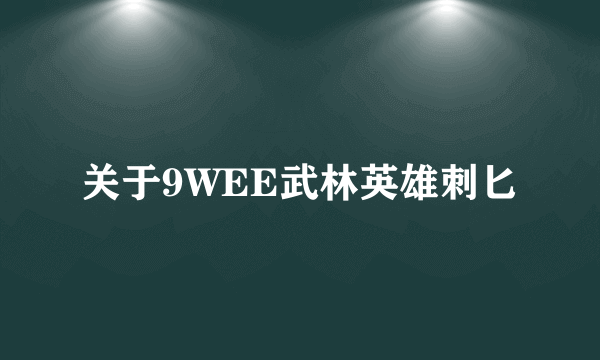 关于9WEE武林英雄刺匕