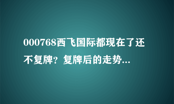 000768西飞国际都现在了还不复牌？复牌后的走势如何呢？