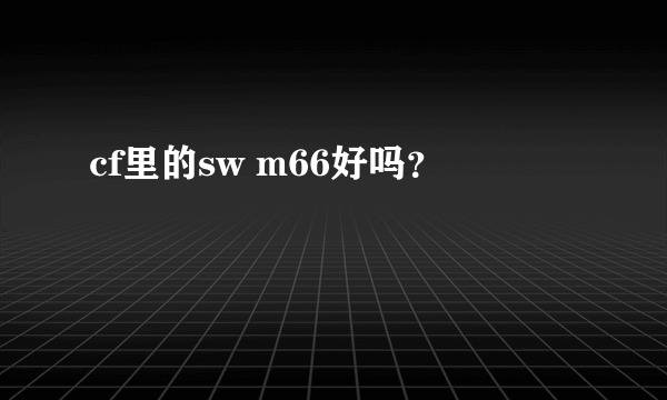 cf里的sw m66好吗？