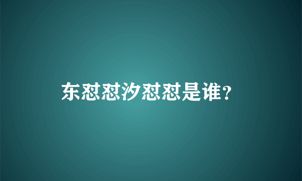 东怼怼汐怼怼是谁？