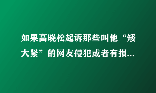 如果高晓松起诉那些叫他“矮大紧”的网友侵犯或者有损名誉权，可以胜诉吗？