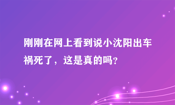 刚刚在网上看到说小沈阳出车祸死了，这是真的吗？