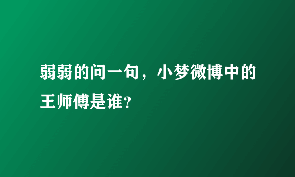 弱弱的问一句，小梦微博中的王师傅是谁？