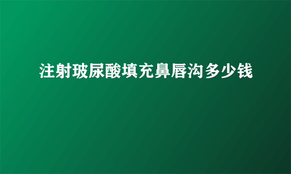 注射玻尿酸填充鼻唇沟多少钱