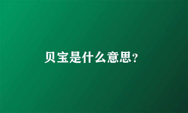 贝宝是什么意思？