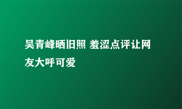 吴青峰晒旧照 羞涩点评让网友大呼可爱