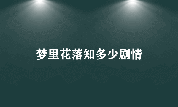 梦里花落知多少剧情